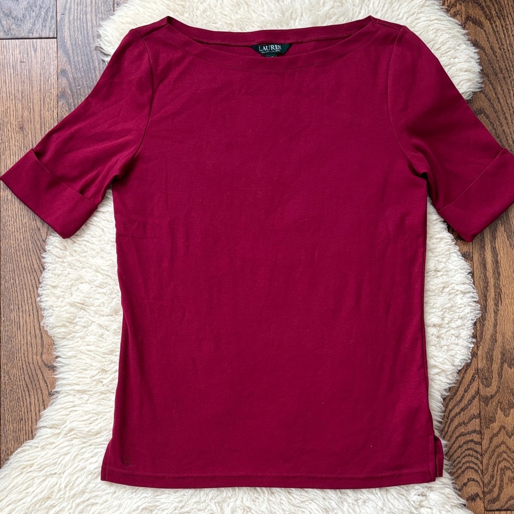 Lauren Ralph Lauren Rich Red Short Sleeve Top